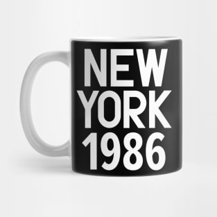 Iconic New York Birth Year Series: Timeless Typography - New York 1986 Mug